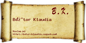 Bátor Klaudia névjegykártya