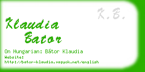 klaudia bator business card